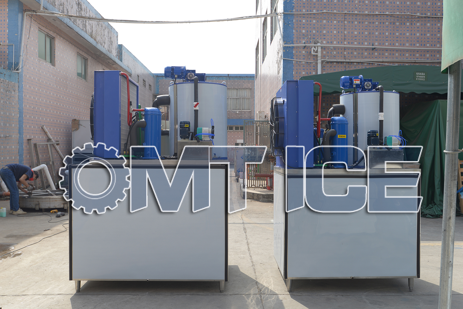 Màquina de gel en escates OMT de 2 tones amb safata d'emmagatzematge de gel de 500 kg i 1000 kg (3)