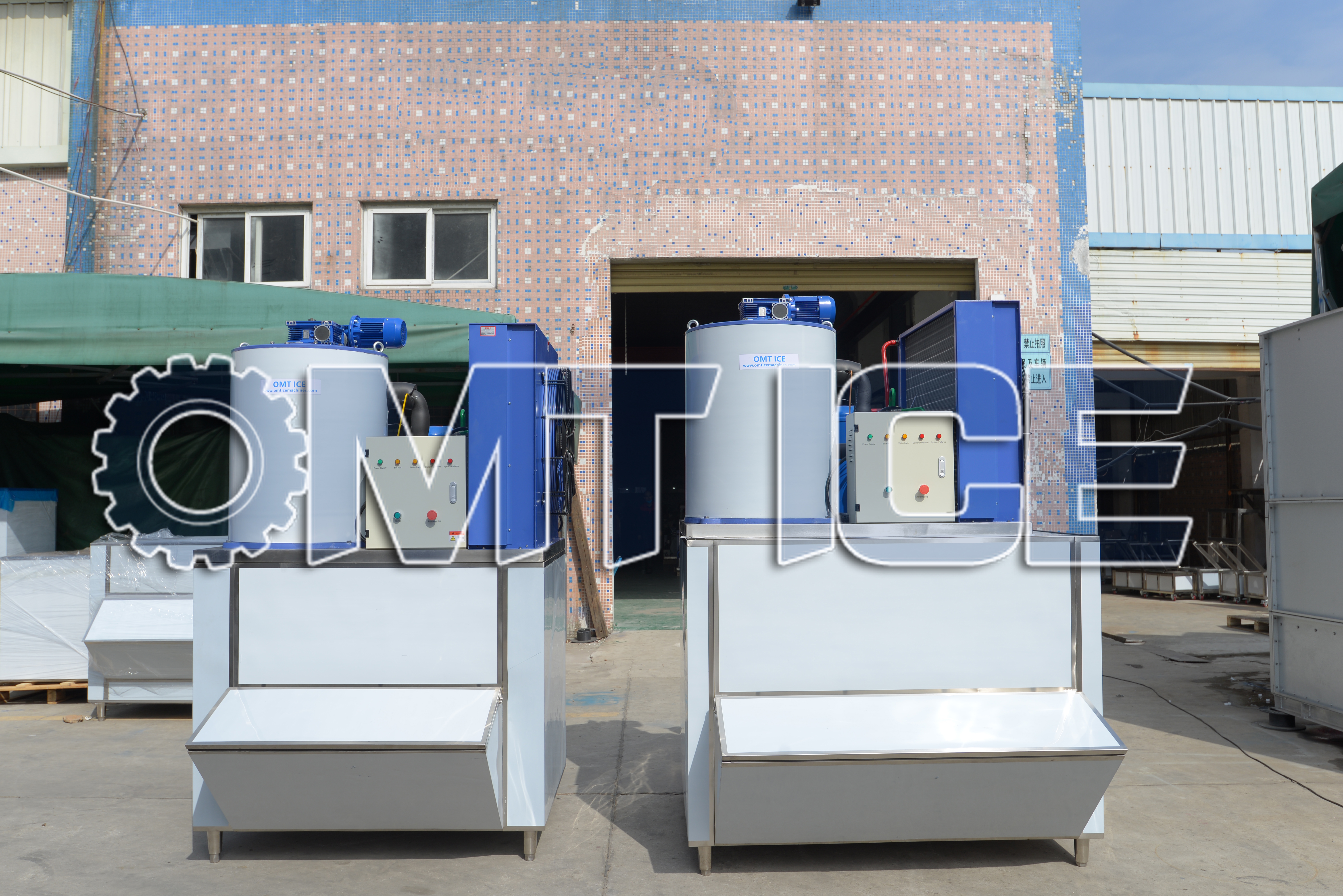 OMT 2ton Flake Ice Machine ከ500kg&1000kg Ice Storage Bin (5) ጋር